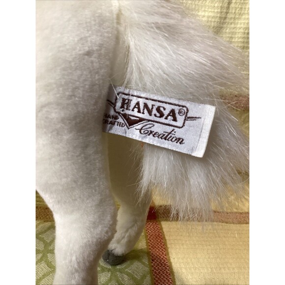 Vintage HANSA White Pegasus Plush Stuffed Animal Toy Posable Legs Hand Crafted - Picture 6 of 16